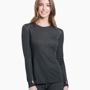 Kuhl Women's Akkomplice Krew Base Layer Top Long Sleeves Black Size Medium